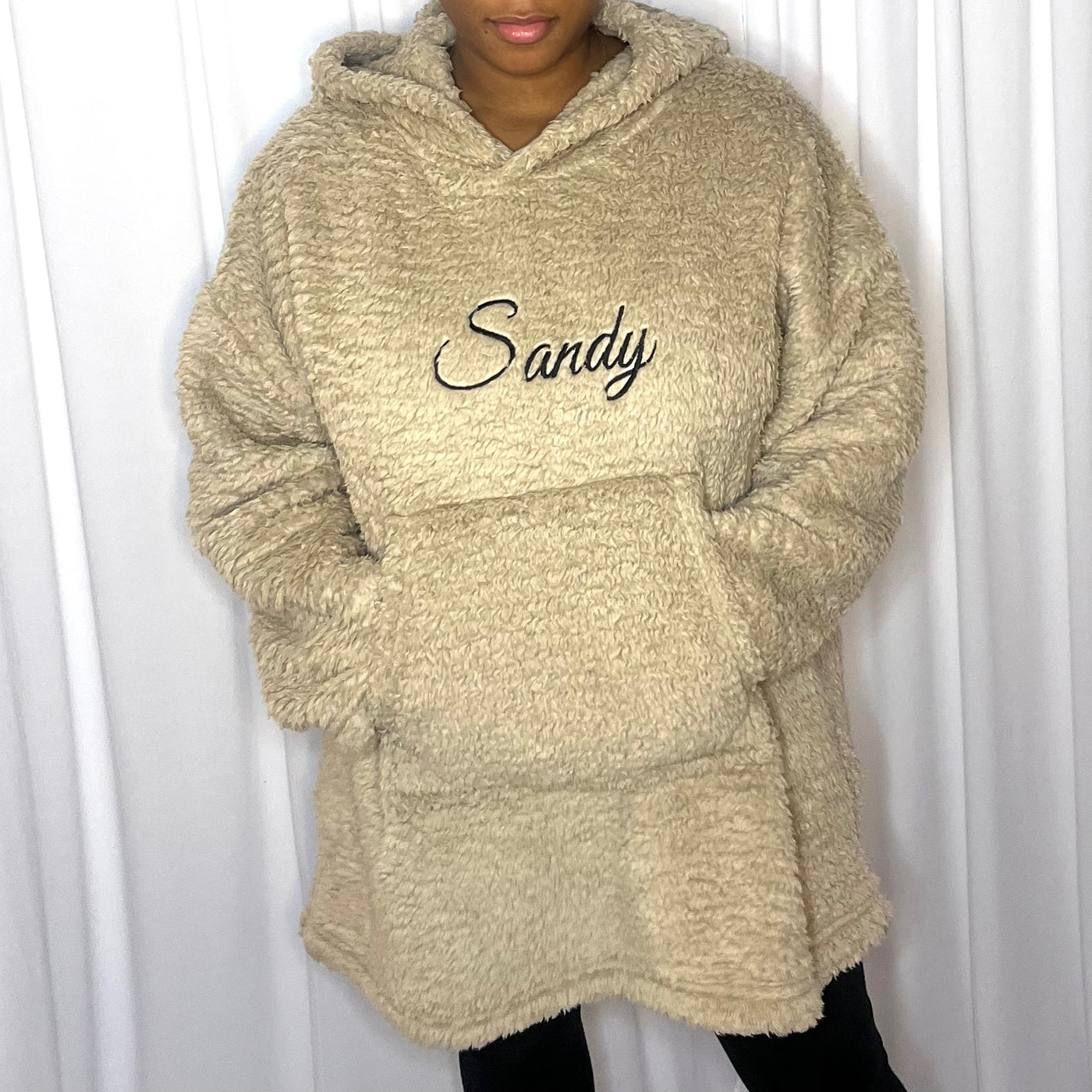 PULL PLAID BEIGE BRODÉ