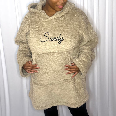 PULL PLAID BEIGE BRODÉ